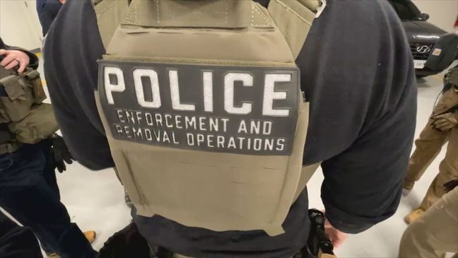 ICE Enforcement and Removal Operations (ERO) Washington, D.C. Field Office agents in northern Virginia in April 2025. (7News)