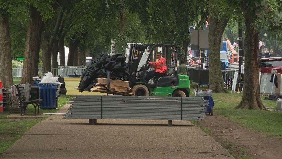 Image for story: Street closures continue as crews begin tearing down military parade structures 
