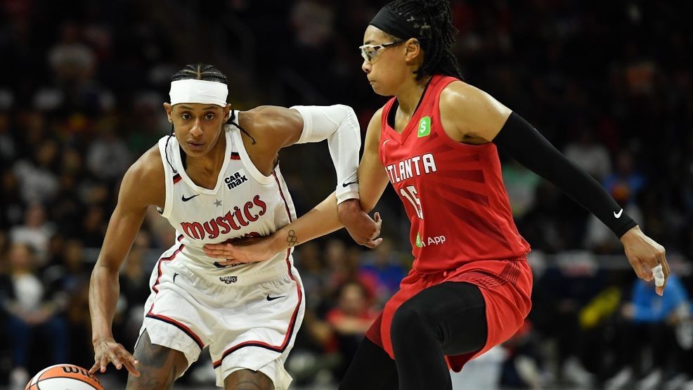 Image for story: Allisha Gray scores career-high 32, Dream hit 18 3-pointers to rout Mystics 89-56