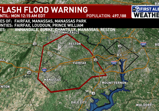 Image for story: Flash flood warnings cancelled for parts of DC metro, more showers expected this week