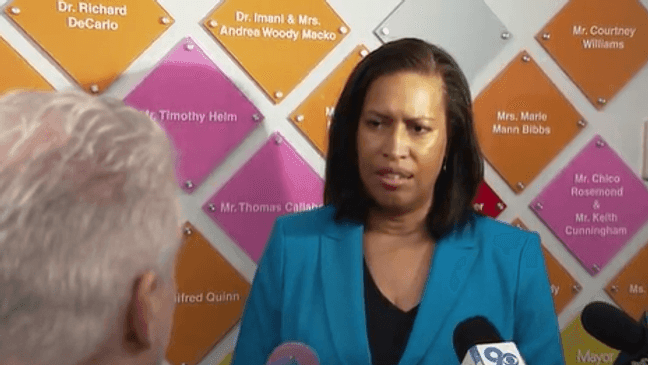 DC Mayor Muriel Bowser talking to 7 News I-Team Investigator Scott Taylor (7News)