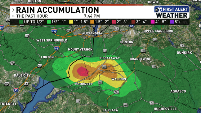 1 hour estimated rainfall totals