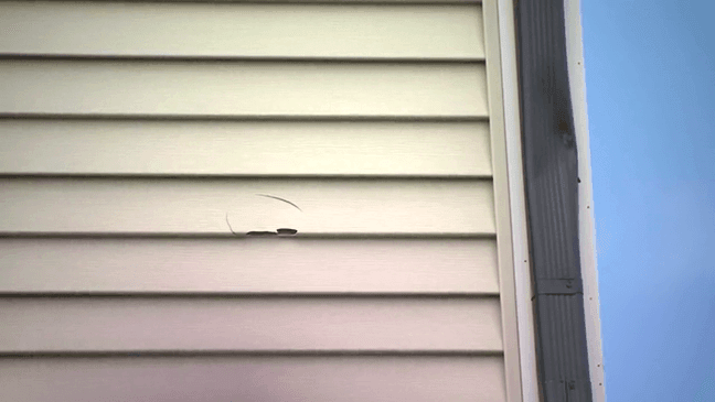 Foul ball damage to a home behind Oakdale High School{&nbsp;} (Yakov Elizarov)