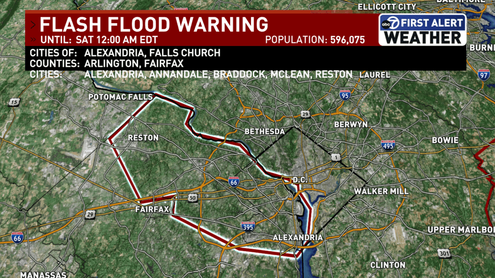 Flash Flood Warning in Northern Virginia