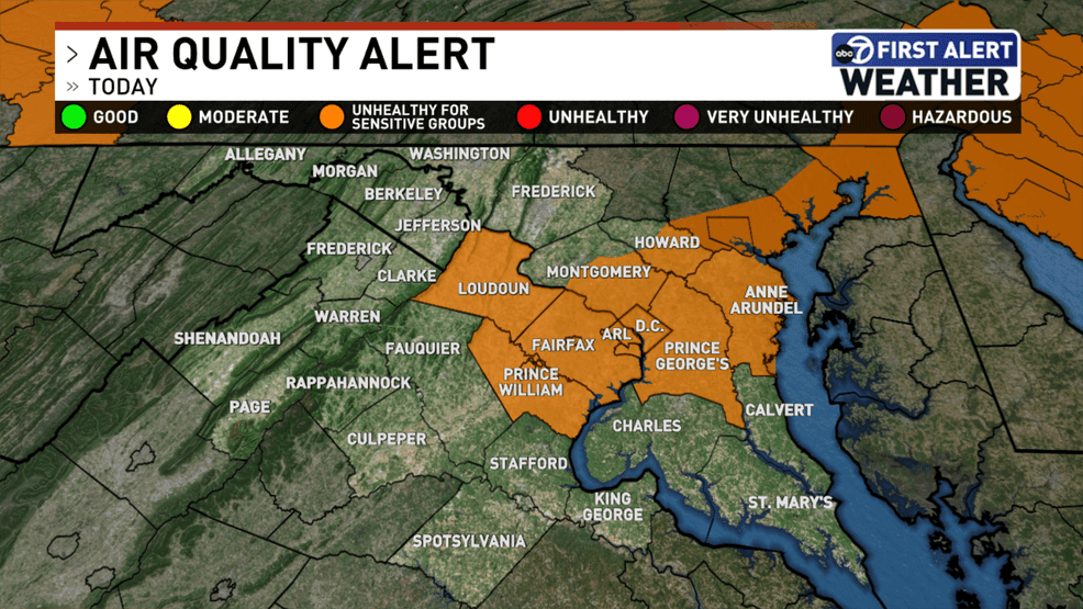 Image for story: AIR QUALITY ALERT: Code Orange issued for DC area as Thursday temps to reach 90 degrees