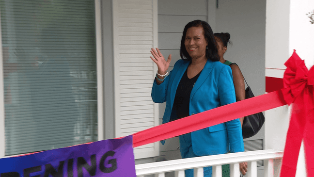 Washington DC Mayor Muriel Bowser at a pubic appearance (7News){&nbsp;}