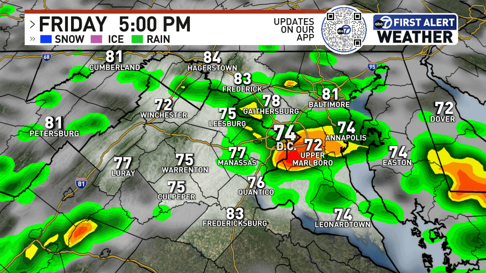 Image for story: TIMELINE: Isolated strong storms possible Friday in parts of the DMV